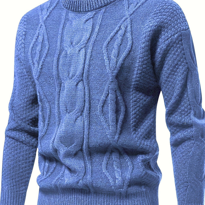 Men's Crew Neck Honeycomb Cable Aran Jumper 17