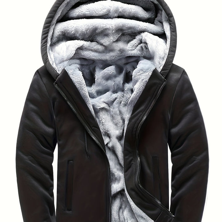 Men's Sherpa Lined Colour Block Zip Up Hoodie Jacket 13
