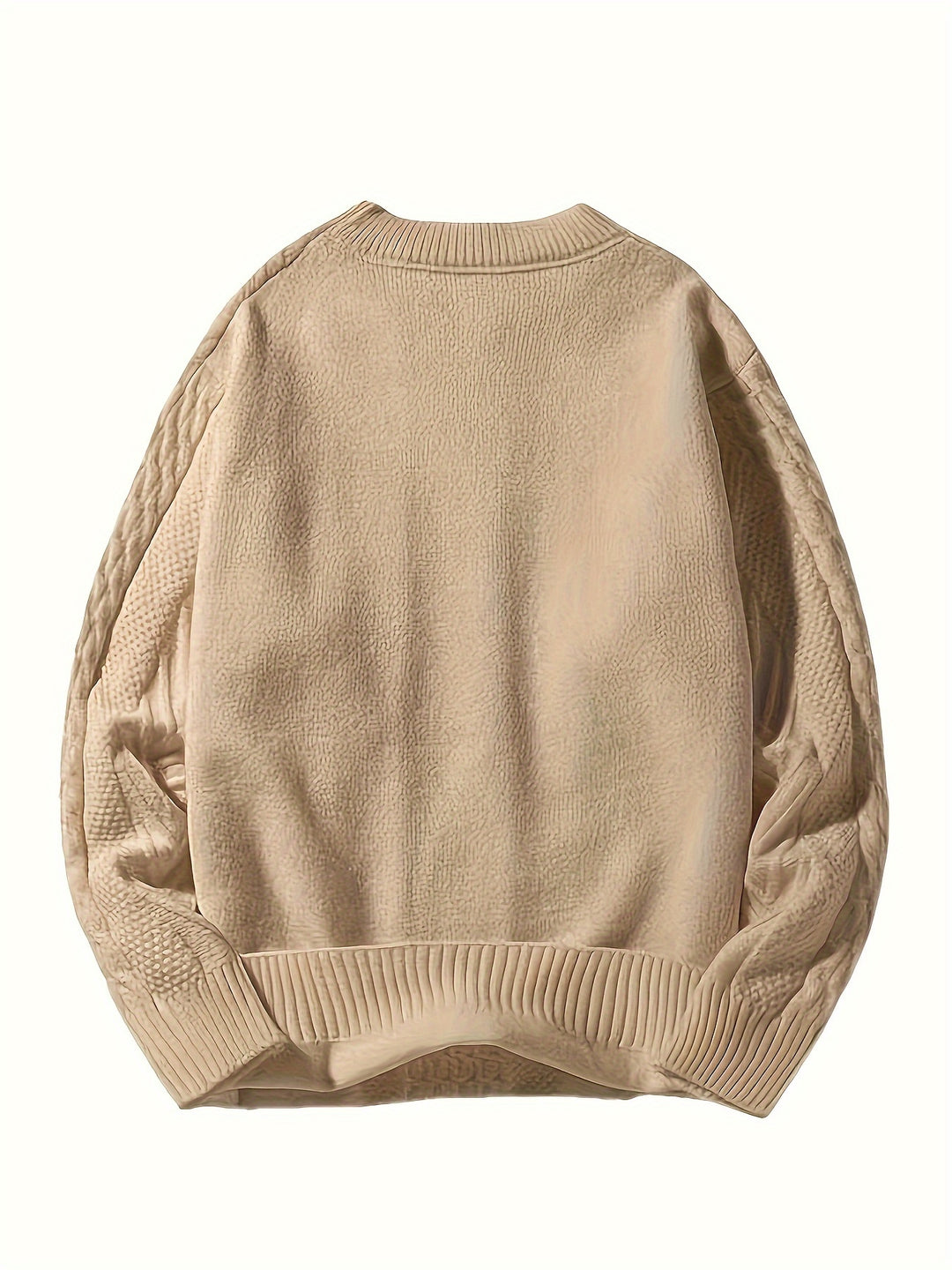 Men's Crew Neck Chunky Cable Aran Jumper 7