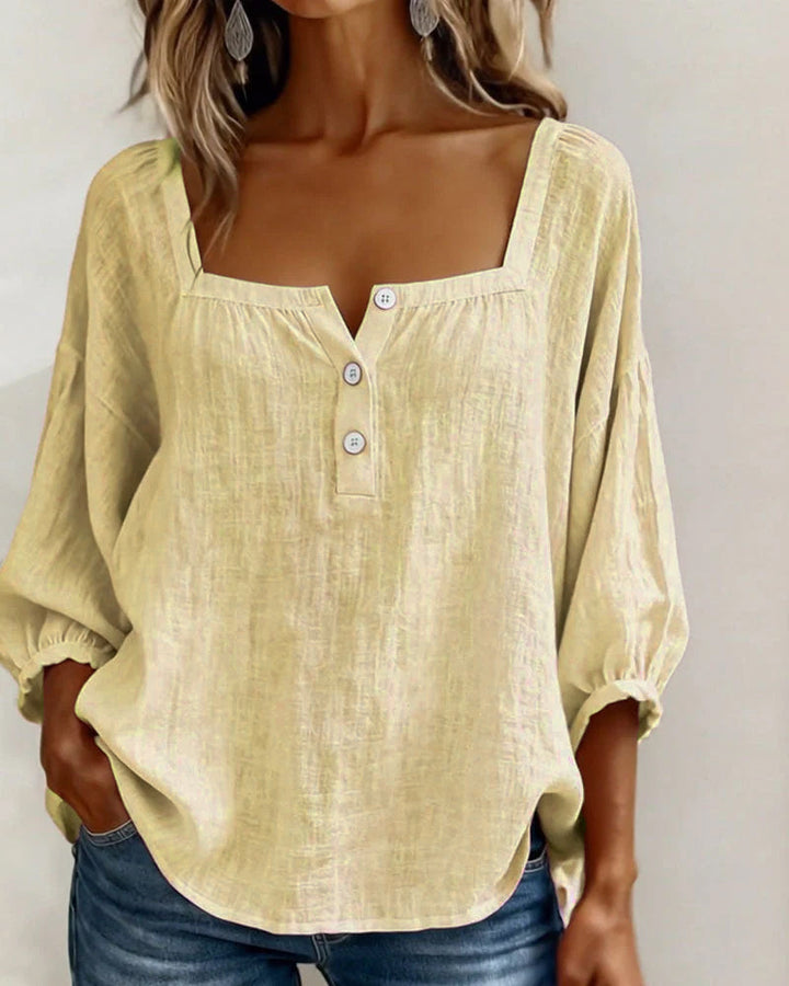 Orlinda | Puff Sleeve Blouse with Square Neckline