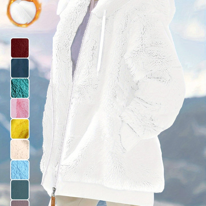 Women's Plus Size Oversized Sherpa Fleece Zip Up Hoodie Jacket 14
