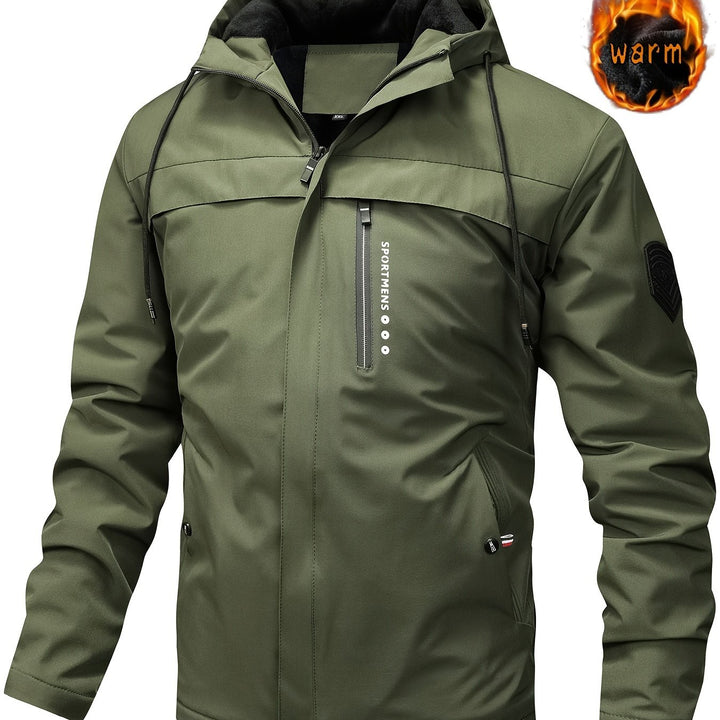 Men's Fleece Lined Hooded Windproof Jacket 14
