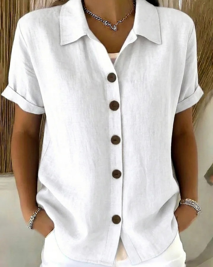 Tansy | Classic Collared Button-Front Blouse