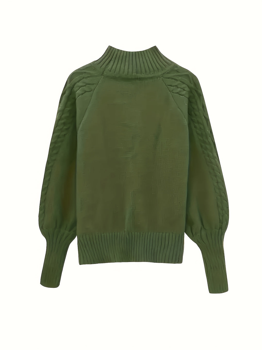 Women's Mock Neck Cable Aran Jumper 5