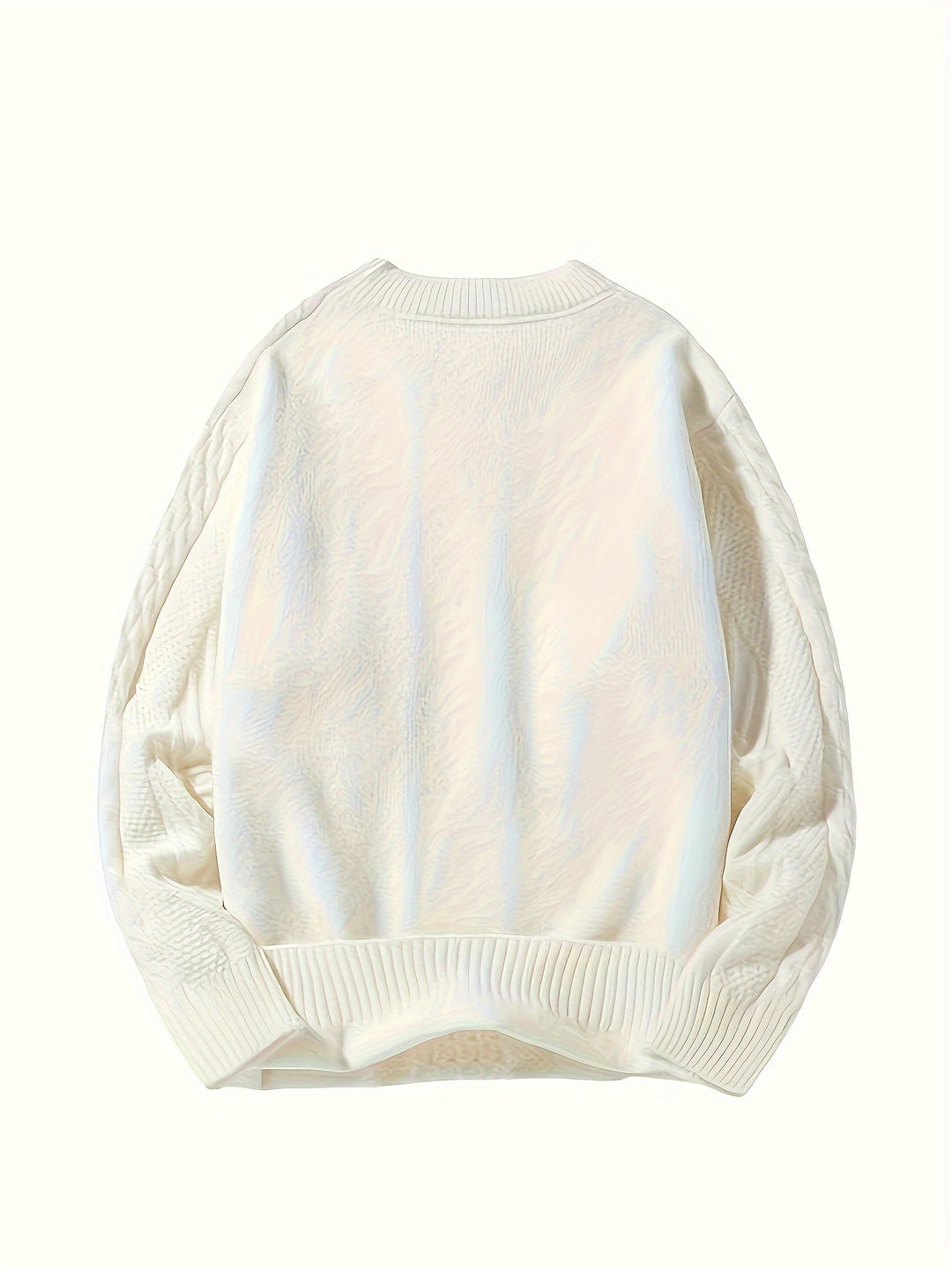 Men's Crew Neck Chunky Cable Aran Jumper 6