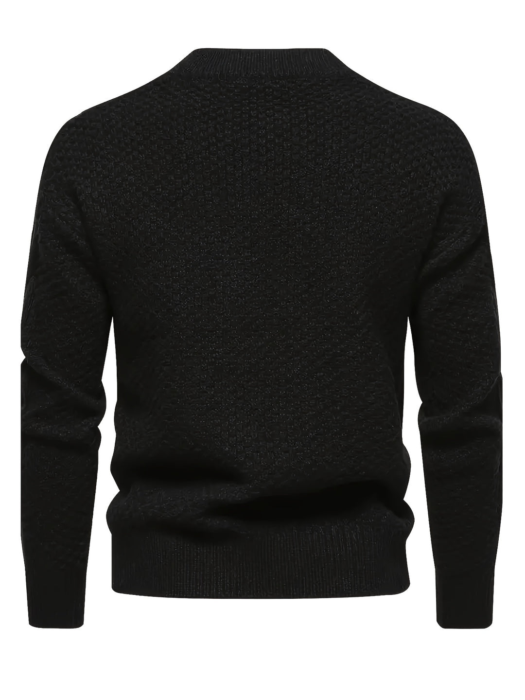 Men's Crew Neck Diamond Cable Knit Aran Jumper 10