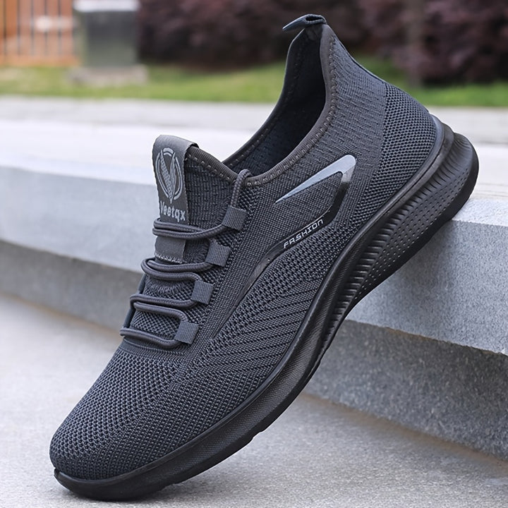Men's Breathable Knit Lace Up Running Trainers 5