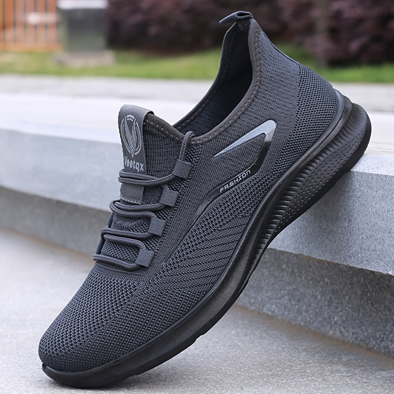 Men's Breathable Knit Lace Up Running Trainers 2