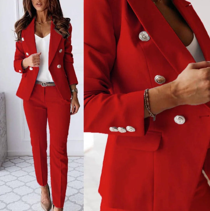 Mia | Women's Comfortable Double-Breasted Two-Piece Set