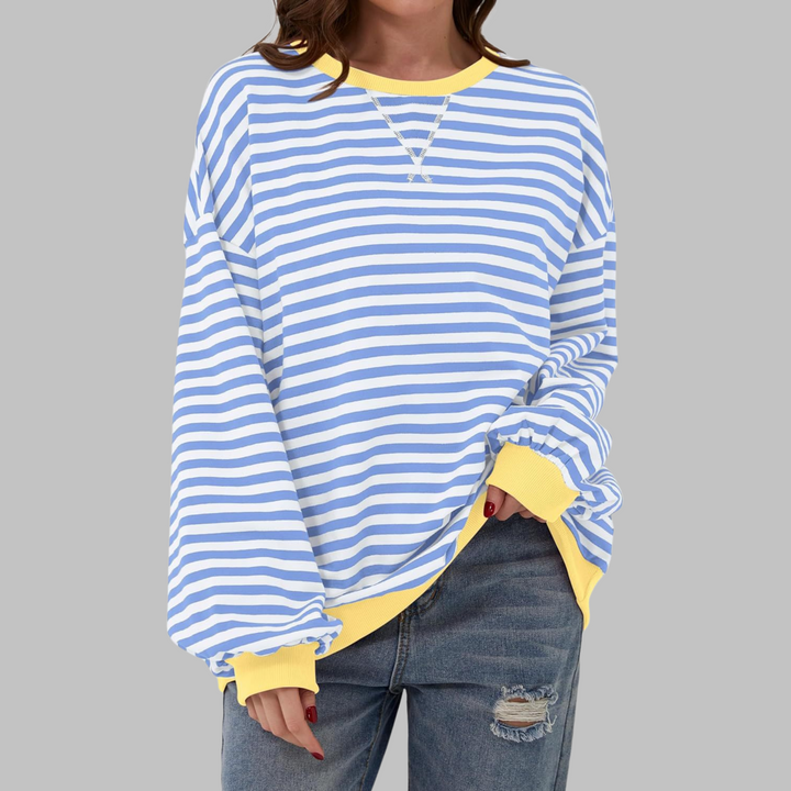 Women's Oversized Striped Sweatshirt