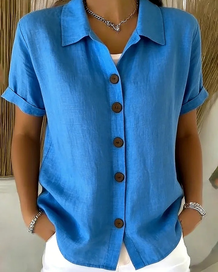 Tansy | Classic Collared Button-Front Blouse