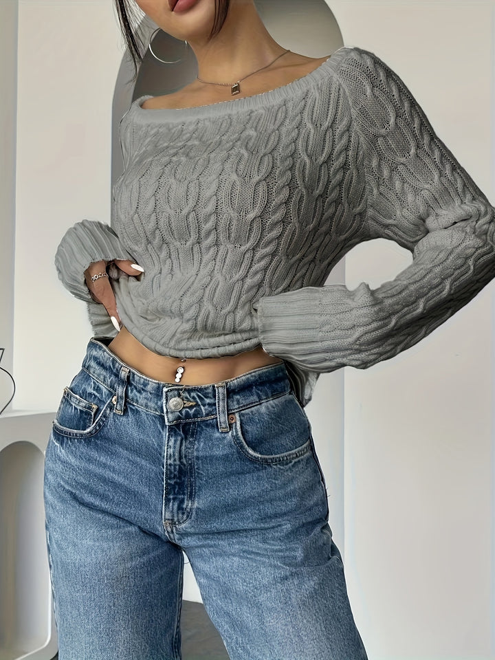 Women's Fitted Cable Knit Aran Sweater 9