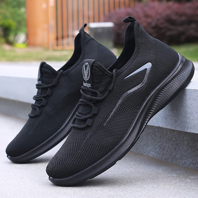 Men's Breathable Knit Lace Up Running Trainers 8