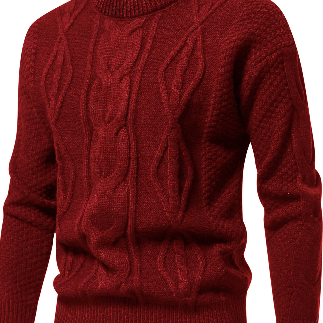 Men's Crew Neck Honeycomb Cable Aran Jumper 14