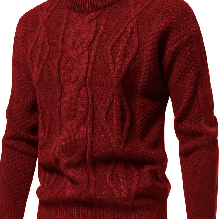 Men's Crew Neck Honeycomb Cable Aran Jumper 14