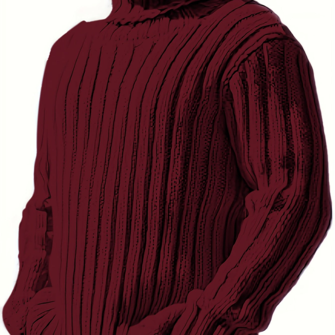 Men's Chunky Ribbed Turtleneck Aran Jumper 15