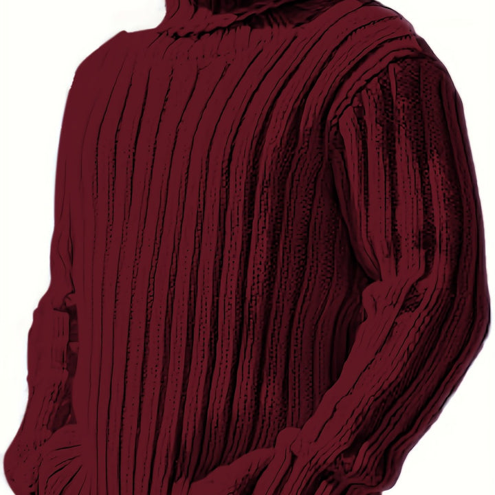 Men's Chunky Ribbed Turtleneck Aran Jumper 15