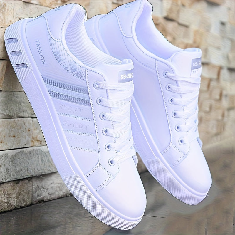 Men's Striped Lace Up Casual Trainers 4