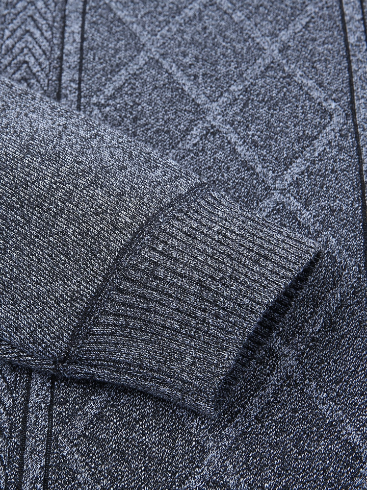 Men's Turtleneck Diamond Knit Aran Jumper 10