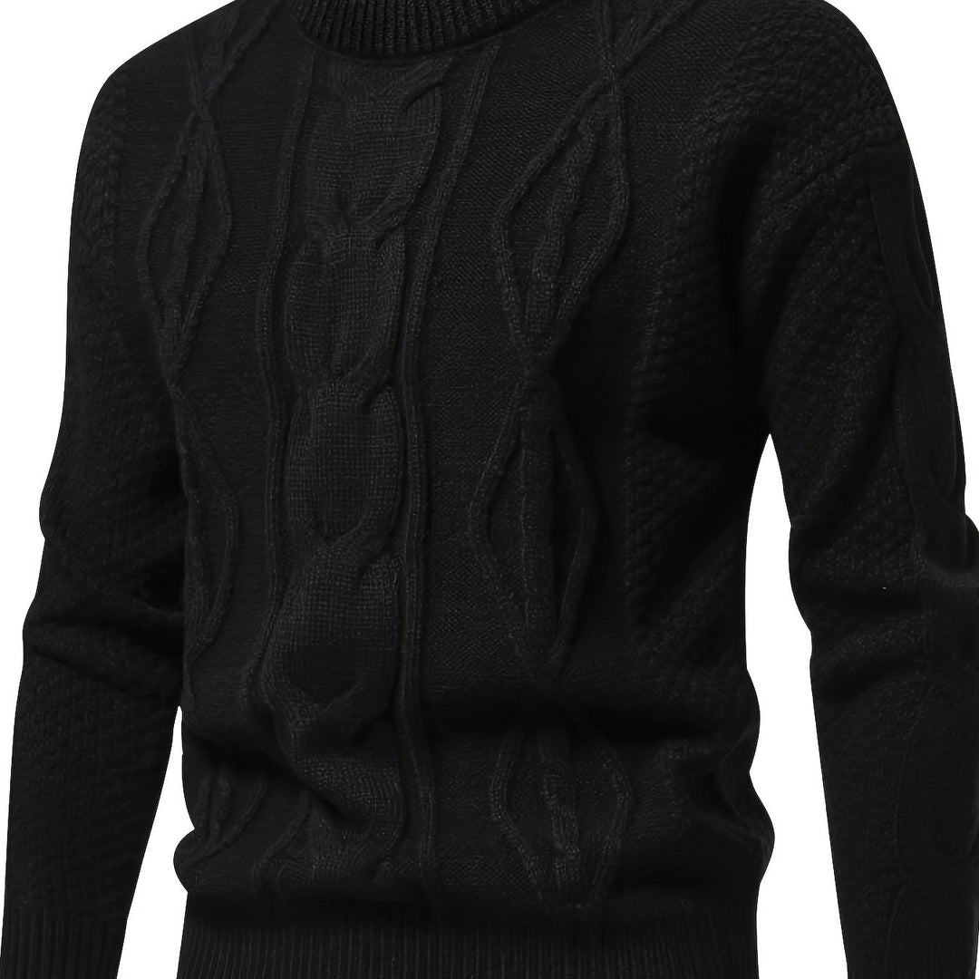 Men's Crew Neck Honeycomb Cable Aran Jumper 11