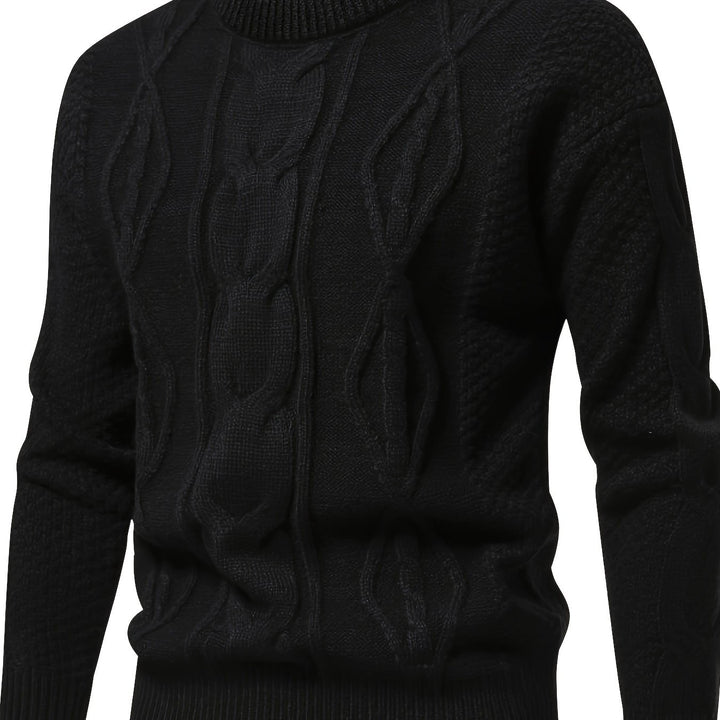 Men's Crew Neck Honeycomb Cable Aran Jumper 11