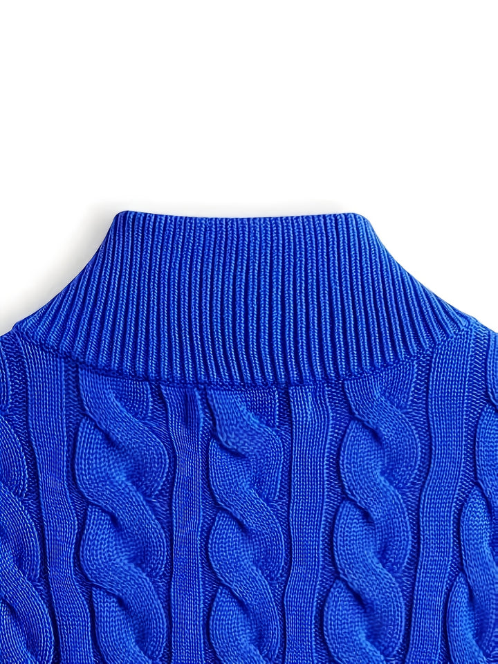 Women's Cable Knit Collared Aran Jumper 5