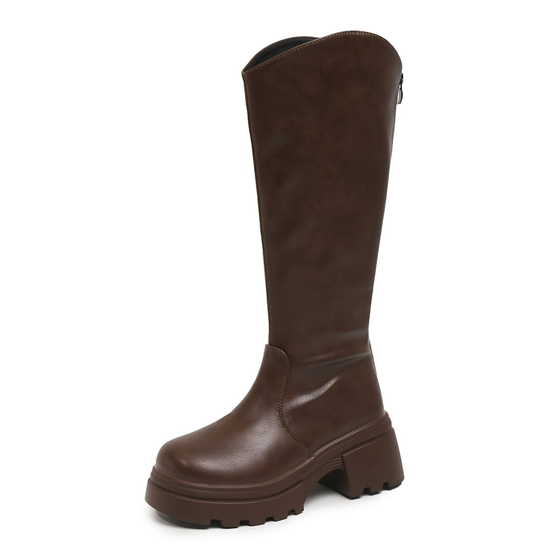 Women's Wide Calf Faux Leather Riding Boots