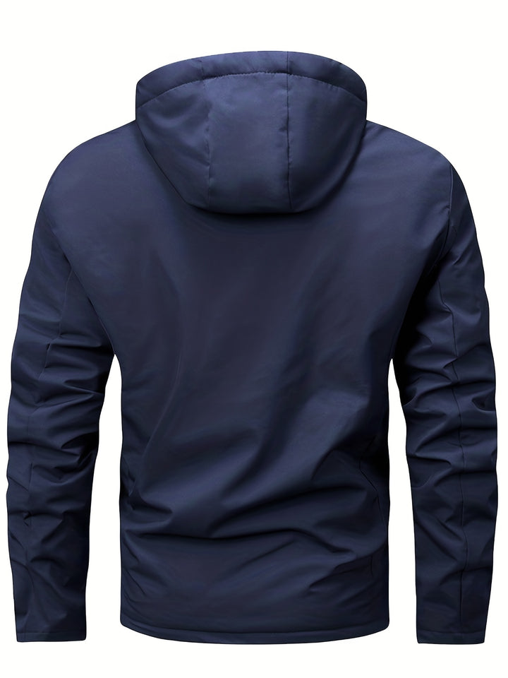 Men's Fleece Lined Hooded Windproof Jacket 7