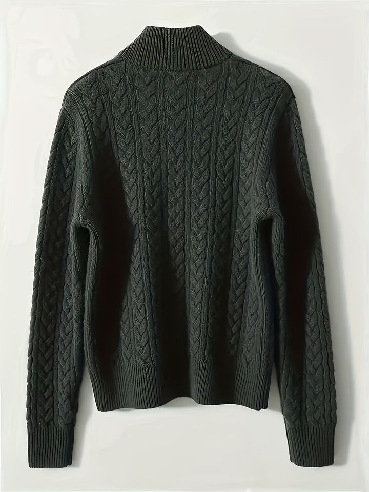 Women's Cable Knit Collared Aran Jumper 4