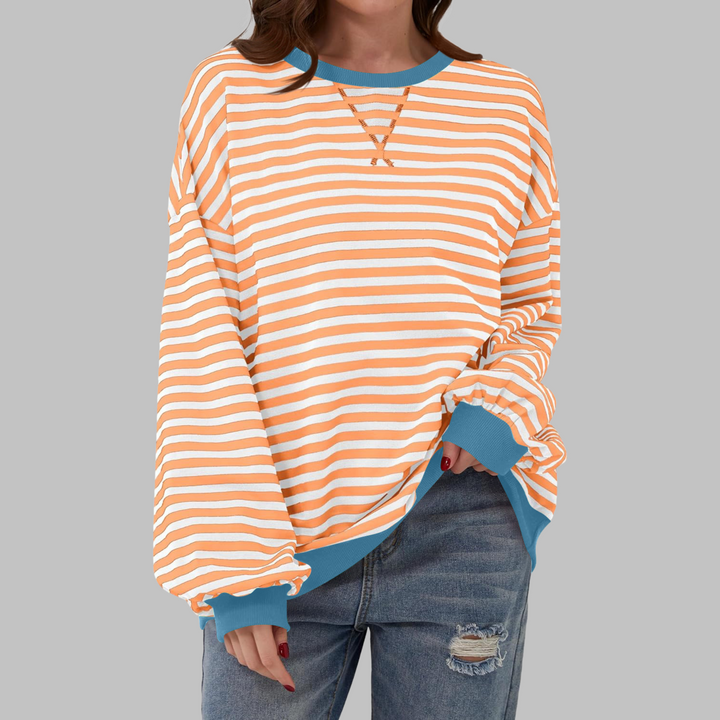 Women's Oversized Striped Sweatshirt