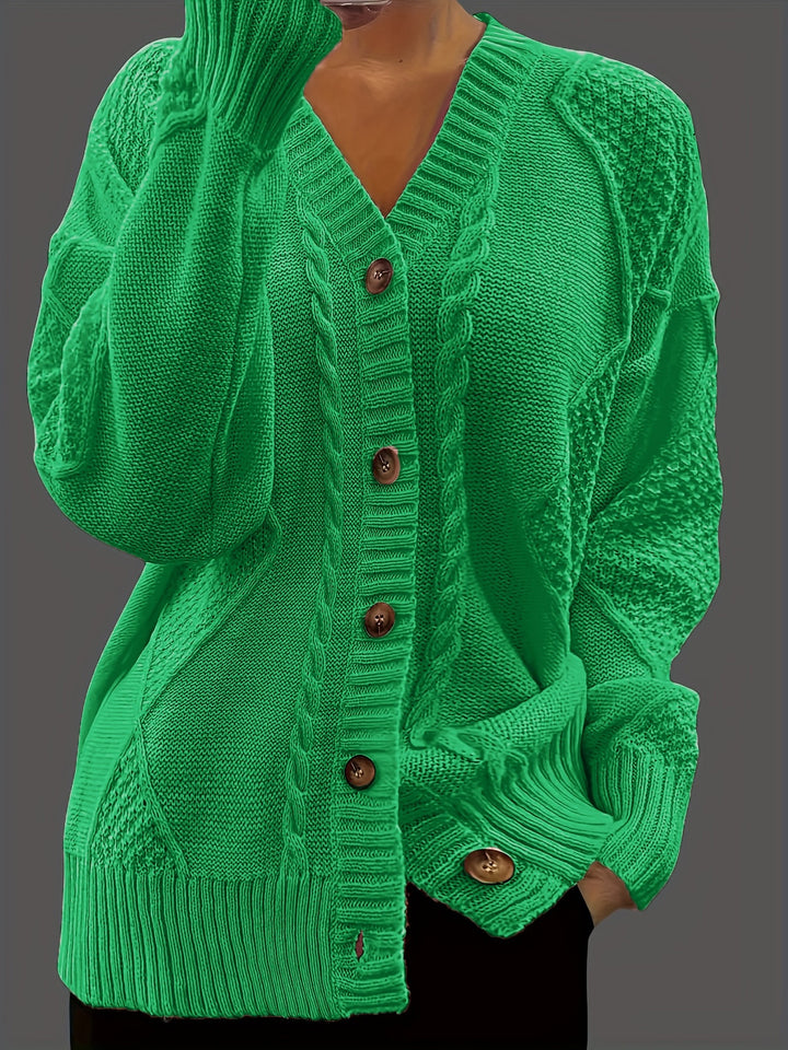 Women's Chunky Cable Knit Aran Cardigan 4