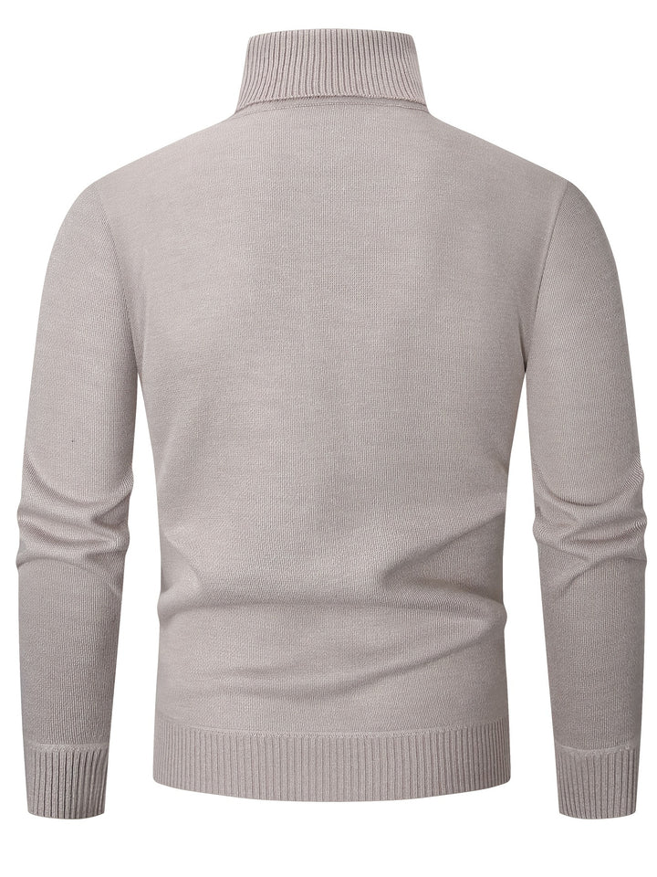 Men's Turtleneck Diamond Knit Aran Jumper 8