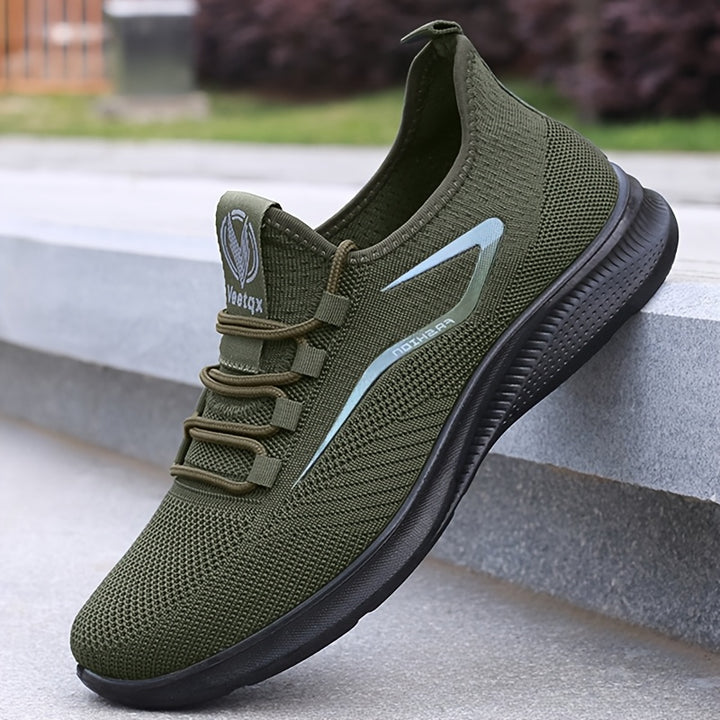 Men's Breathable Knit Lace Up Running Trainers 6