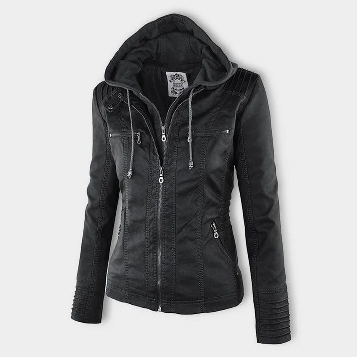 Niamh | Women's Waterproof Hooded Leather Jacket