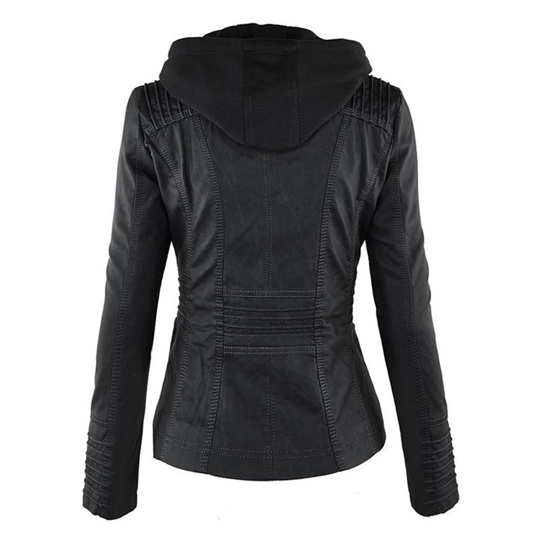 Niamh | Women's Waterproof Hooded Leather Jacket
