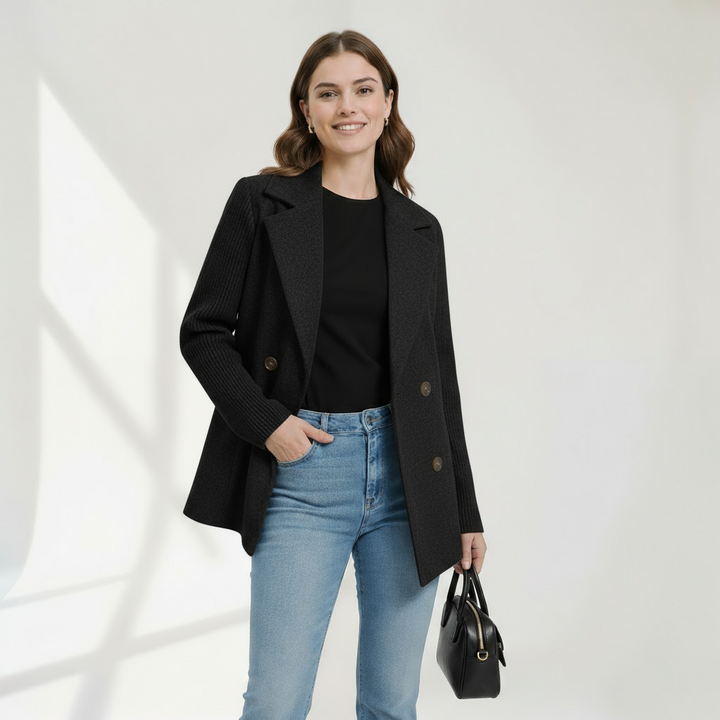 Rosemarie | Unstructured Draped Coat with Roll-Up Sleeves