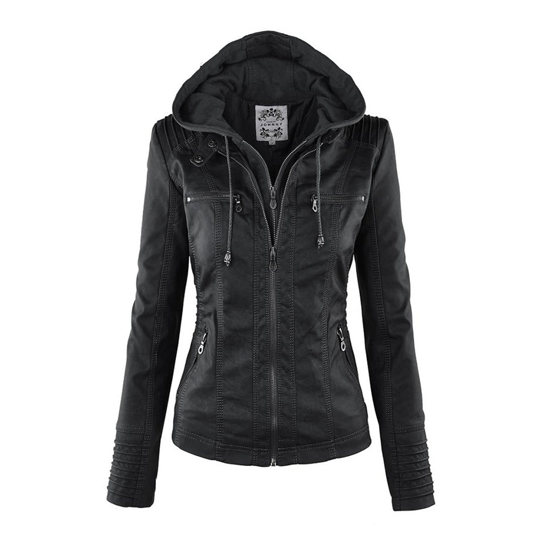 Niamh | Women's Waterproof Hooded Leather Jacket