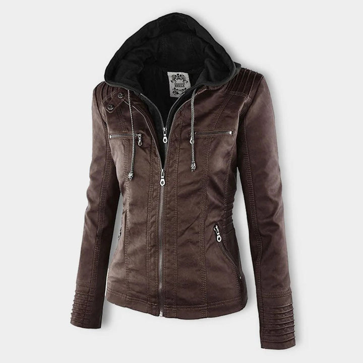 Niamh | Women's Waterproof Hooded Leather Jacket