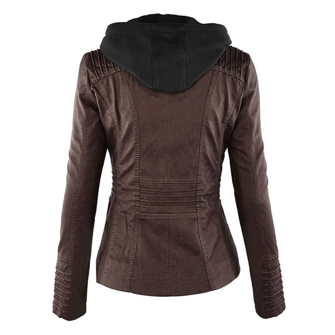 Niamh | Women's Waterproof Hooded Leather Jacket