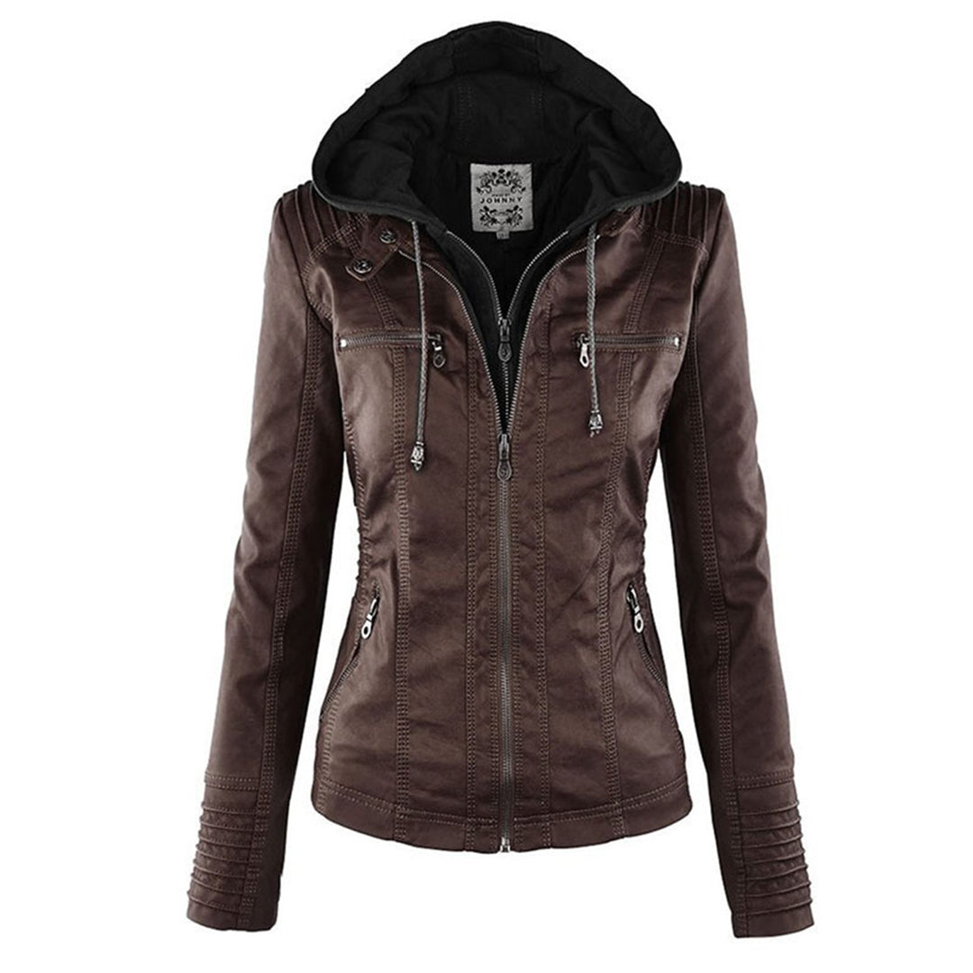 Niamh | Women's Waterproof Hooded Leather Jacket