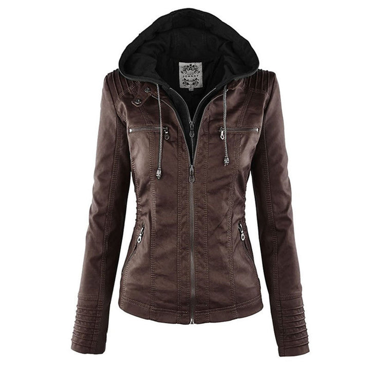 Niamh | Women's Waterproof Hooded Leather Jacket