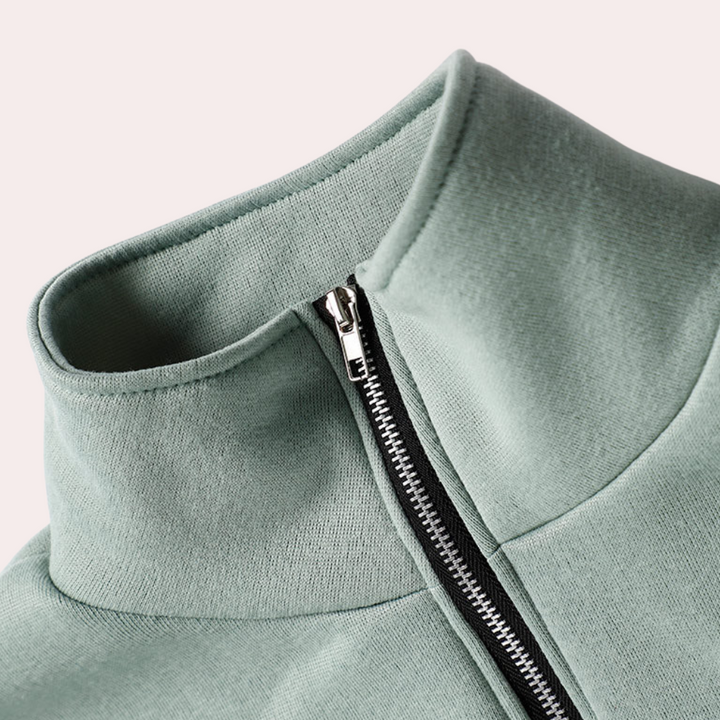 Women's Cropped Half Zip Fleece Tracksuit Set 6