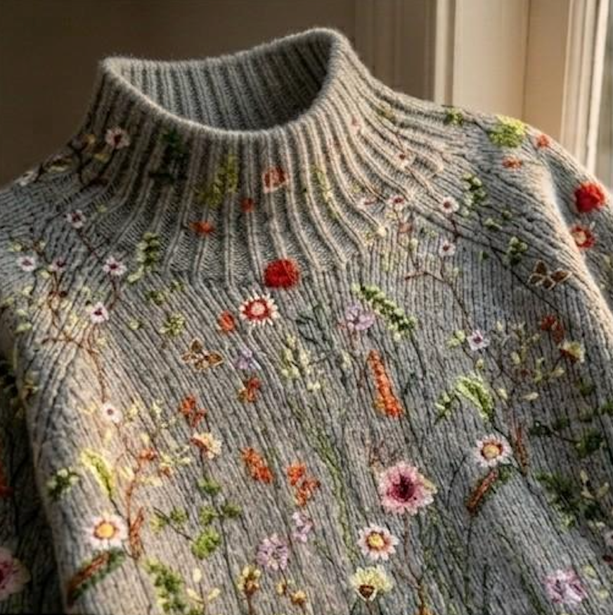Ailbhe | Women's Vintage Floral Knit Jumper