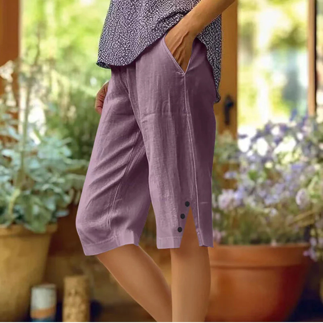 Maeve | Women's Tapered Cropped Trousers with Elasticated Waist