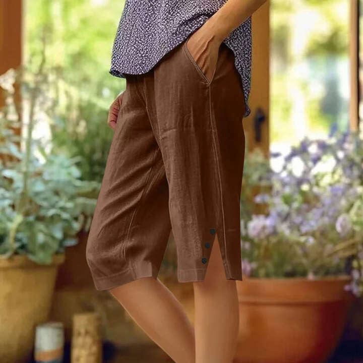 Maeve | Women's Tapered Cropped Trousers with Elasticated Waist