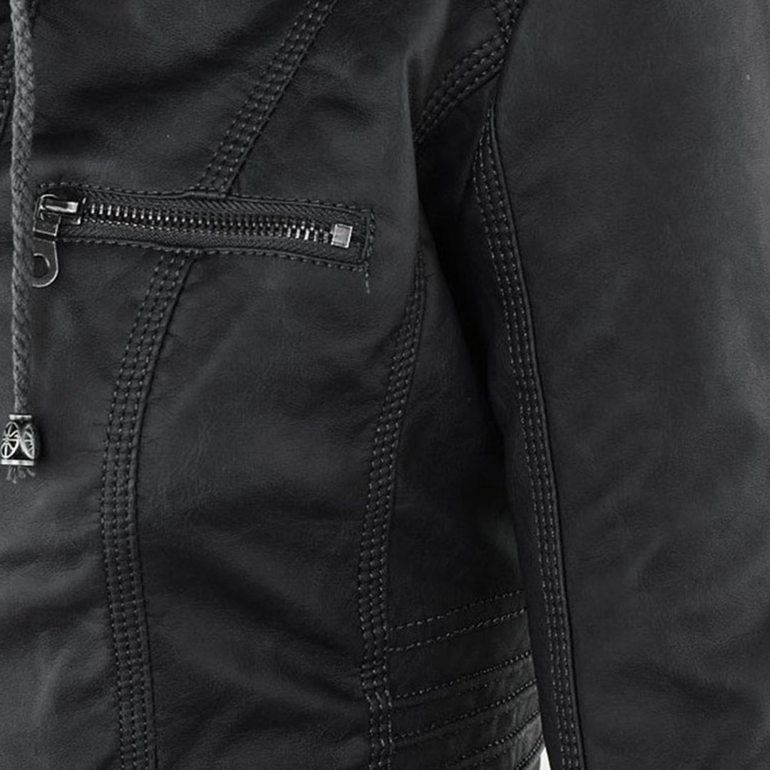 Niamh | Women's Waterproof Hooded Leather Jacket