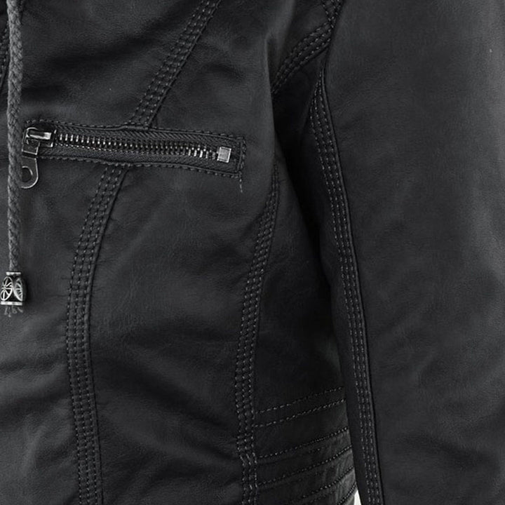 Niamh | Women's Waterproof Hooded Leather Jacket