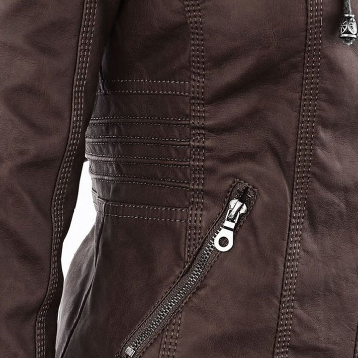 Niamh | Women's Waterproof Hooded Leather Jacket