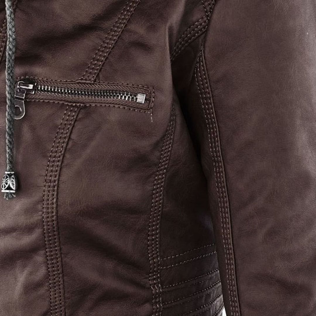 Niamh | Women's Waterproof Hooded Leather Jacket