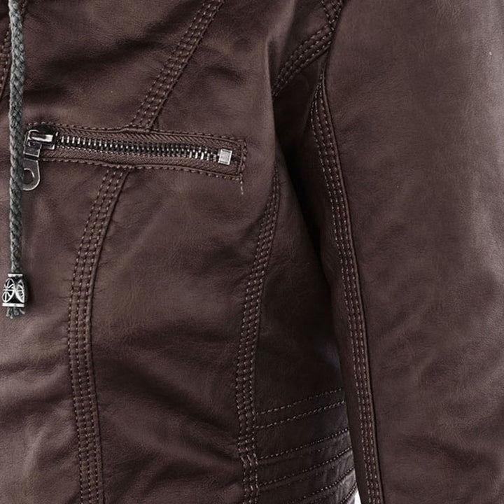 Niamh | Women's Waterproof Hooded Leather Jacket